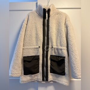 Cozy Sherpa Jacket Sz L Outdoor Winter Cabincore Gorpcore Trail Hike Snow Bunny